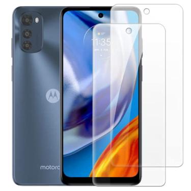 Imagem de (Pacote com 2) para Motorola Moto E22s protetor de tela de vidro temperado para Motorola Moto E22s 6,5 polegadas película protetora de smartphone (transparente)