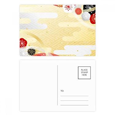 Imagem de Sakura — Cartão postal japonês com estampa de flores geométricas