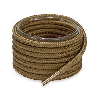 Imagem de Cadarços redondos de cor sólida Shoemate para tênis e botas com 4 Algets de ponta de cadarço, 13 Tan, 30"(76cm)