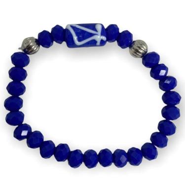 Imagem de Pulseira Ogum Espada Com Firma Azul Cristal e Silicone