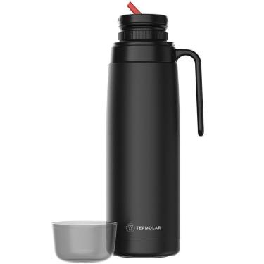 Imagem de Garrafa Térmica 100% Inox R-evolution Preto Hub 1l Com Nova Rolha Clickmate Termolar única único