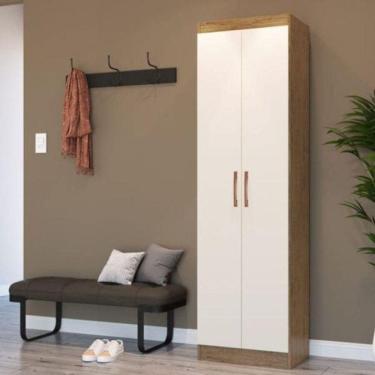 Imagem de Armario Multiuso Ibiza 2 Portas Off White/nogueira - Doripel