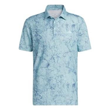 Imagem de adidas Camisa polo masculina Ultimate365 estampada, azul marinho, pequena