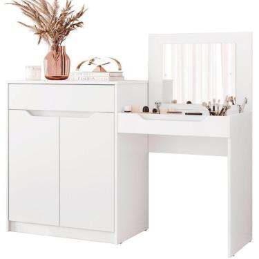Imagem de Penteadeira Escrivaninha Theo Com Espelho Branco