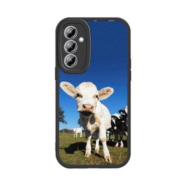 Imagem de KANKENLU Linda capa de telefone de gado de fazenda para Samsung Galaxy A54 5G, linda capa de animal de vaca selvagem para adolescentes, meninas, mulheres, homens, TPU macio, à prova de choque, capa de