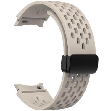 Imagem de MAKCPOIMER Pulseira esportiva de silicone respirável sem lacunas para Samsung Galaxy Watch 6 de 40 mm e 44 mm/Watch 6 Classic de 43 mm e 47 mm/Watch 4 Classic de 42 mm e 46 mm/Watch 5/4 de 40 mm e 44