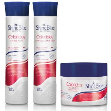 Imagem de Kit Cabelos Coloridos Shine Blue Shampoo Condicionador Masc