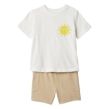 Imagem de GAP Conjunto de camiseta e short de manga curta para bebês meninos, Cáqui icônico, 5YRS