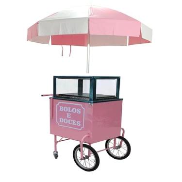 Imagem de Carrinho de bolos doces e brigadeiros com isolamento térmico com placas de gelox Mod 4268