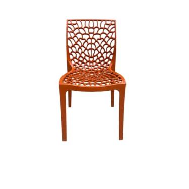 Imagem de Ecom Home - Cadeira Gruvyer Terracota em PP com Encosto Versátil para Sala de Jantar, Cozinha, Jardim, Varanda, Restaurantes