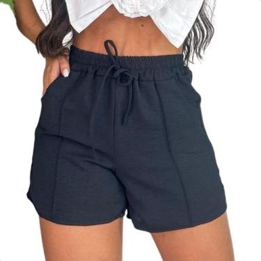 Imagem de Short Feminino Soltinho Com Elastico e Bolso Cintura Alta - Moda_Gaspa