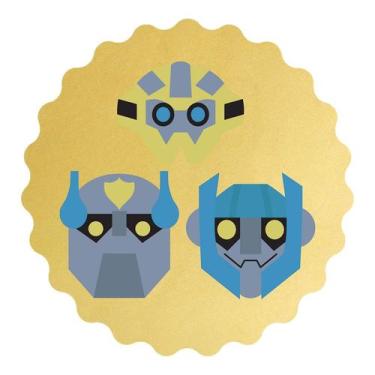 Imagem de Kit 3 Cortadores Modulares Cabeças Autobots - DOCE IMPRESSO,  6cm