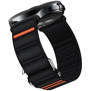 Imagem de Suitisbest Pulseira esportiva compatível com Samsung Galaxy Watch 3 de 45 mm/Galaxy Watch de 46 mm (2018)/Gear S3 Frontier/S3 Classic, pulseira de relógio de nylon ajustável com gancho em S para