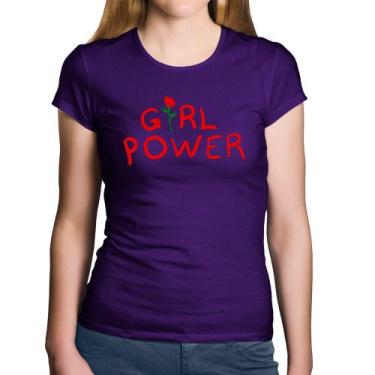 Imagem de Baby Look Algodão Girl Power - Foca na Moda, Roxo, GG