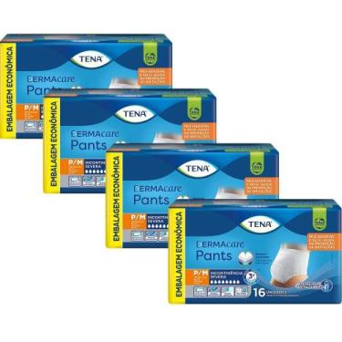 Imagem de KIT 4 FRALDAS GERIATRICA TENA PANTS DERMACARE P/M - 16 un