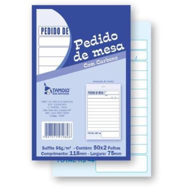 Imagem de Impresso Talão de Pedido Mesa 2 Vias 50 Folhas Carbono - Pacote com 20
