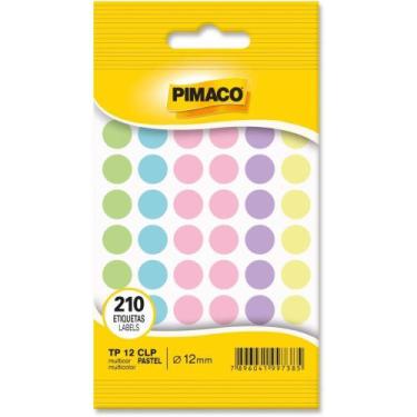Imagem de Etiqueta Redonda Colorida Pastel TP-12 18,79MM - Pacote com 210 Etique