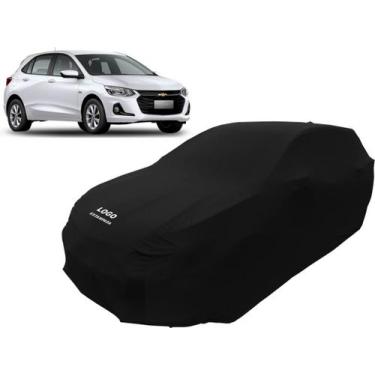 Imagem de Capa Automotiva Chevrolet Onix Tecido Helanca Cor Preta - Mz, Preta