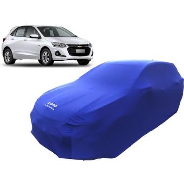 Imagem de Capa Automotiva Chevrolet Onix Tecido Helanca Cor Preta - Mz, Azul