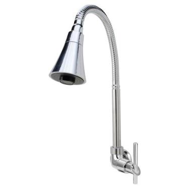 Imagem de Torneira Gourmet Flexível Cozinha Parede Cone Cromada C61 - TFC
