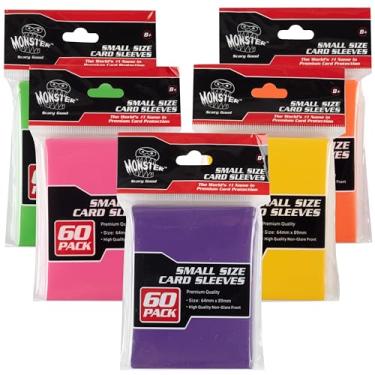 Imagem de Monster Protectors Capas para cartões (pacote com 300) - tamanho pequeno (64 mm x 89 mm) conjunto de protetores de cartão multicoloridos brilhantes - compatível com Yugioh e outros TCGs colecionáveis