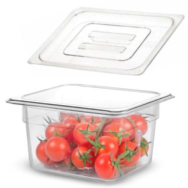 Imagem de Kit Cuba Gastronômica Acrílica + Tampa Gn 1/6 100mm Buffet Profissional