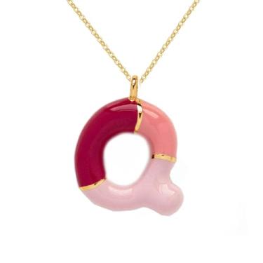 Imagem de Colar com letras de bolhas para mulheres, pingente de letra inicial de balão delicado 26 A-Z alfabeto colorido, moderno, joias de amizade, presentes para namoradas adolescentes, Adjustable, Latão, Sem