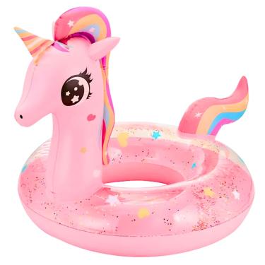 Imagem de Boia De Cintura Inflável Infantil 63cm Unicornio Com Glitter