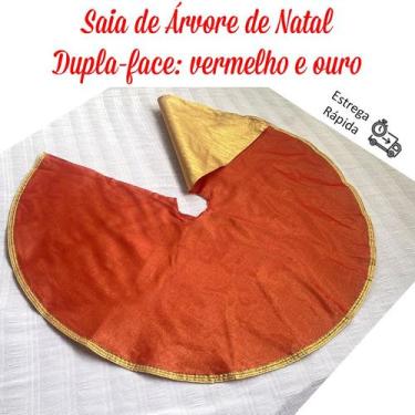 Imagem de Saia Glitter P/base Árvore De Natal Enfeite Decoração 90cm - Fitas e F