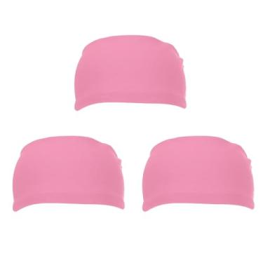 Imagem de PATIKIL Bandanas esportivas masculinas 17,78 cm x 10,16 cm, 3 faixas de suor para corrida, absorção de suor, para mulheres, treino, basquete, ioga, academia, rosa