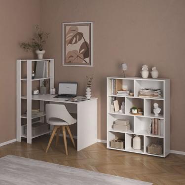 Imagem de Kit 2 Peças com Escrivaninha Match e Estante para Livros 10 Nichos
