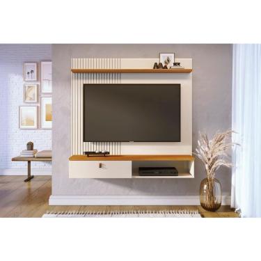 Imagem de Home Theater Íris para TV de até 55 polegadas - Cinamomo Off White - Madetec
