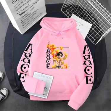 Imagem de Novo One Piece anime Ace moletom com capuz de lã transfronteiriça masc