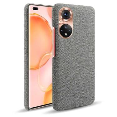 Imagem de Capa para Honor 50 Pro,Capa desenhada em lona,Case Protetora Ultrafina com Empunhadura Macia,Design em Tecido Antichoque e Antiarranhões-Gray