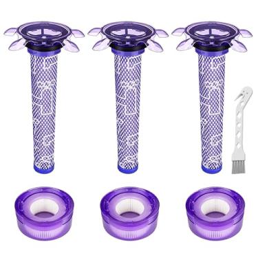 Imagem de Unikstone V7 V8 Novo kit de substituição de filtro para aspiradores sem fio Dyson V7 V8 Slim Animal Absolute Motorhead SV10 SV11 SV25 SV37, pré-filtros 3 estrelas e 3 pós-filtros HEPA, número de peça