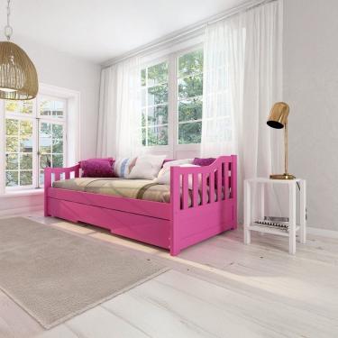 Imagem de Bicama Solteiro American Estilo Sofá em Madeira Maciça Rosa