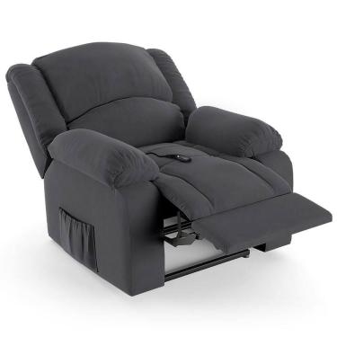 Imagem de Poltrona Do Papai Reclinável Pietra Controle Power Elétrico Usb Fh9 Veludo Cinza - Mpozenato