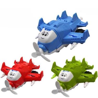 Imagem de Avião brinquedo para criança a fricção transforme Robo aero top kit co