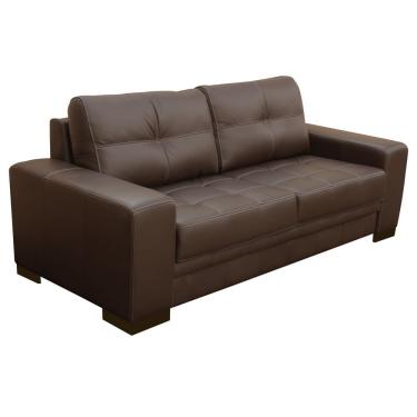 Imagem de Sofá 3 Lugares Milano 210cm Couro Marrom