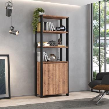 Imagem de Estante Industrial 2 Portas 3 Prateleiras M113 Preto/Solanum