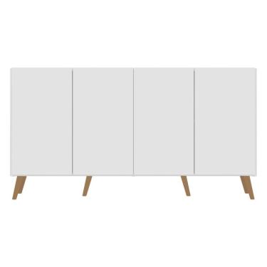 Imagem de Aparador Buffet Retrô Multimóveis 4 Portas Branco/natural
