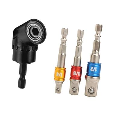 Imagem de Baoblaze Conjunto de adaptadores de soquete sextavado, chave de fenda elétrica, ferramenta de dobra, oficina, cabo hexagonal multifuncional, ferramenta de, Preto