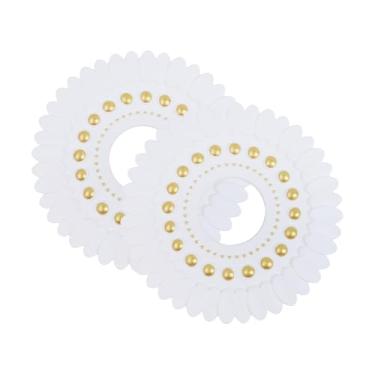 Imagem de Chinflly 2 peças de cobertura medalhão de teto, placa de cobertura de luz de ventilador de teto PS medalhão para luminárias domésticas lustres, diâmetro externo de 18 cm x ID de 5 cm, ouro