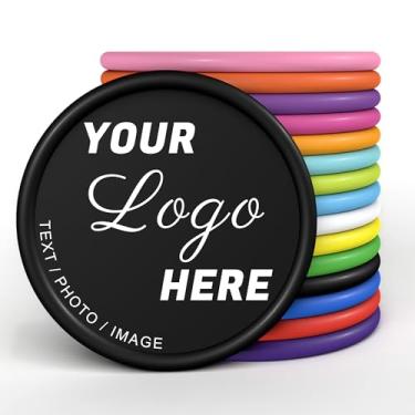 Imagem de Qansean 200-1000 fichas de plástico personalizadas – Impressão frente e verso colorida com logotipo/texto/design – 15 cores ótimas para fichas de bar personalizadas, cartões de visita, eventos