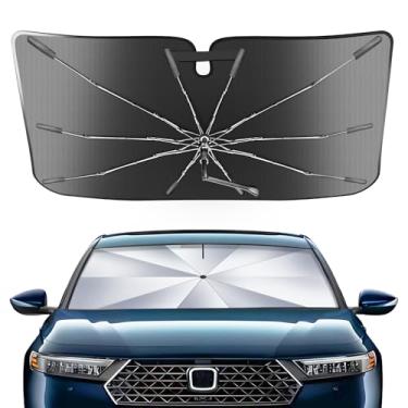 Imagem de Guarda-sol portátil para para-brisas personalizado adequado para Honda Accord 2018-2022, 2 em 1 cristal de gelo durável guarda-chuva compacto sombra UPF50+ UV proteção contra isolamento térmico janela