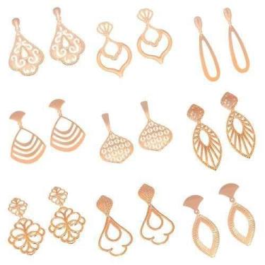 Imagem de Atacado Kit De 20 Pares De Brincos Sortidos Folheados 18K - Milena Jói