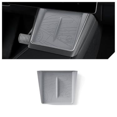 Imagem de STAMOO Para Tesla Model Y Launch/Juniper 2025 Controle Central Almofada de silicone sem fio Acessórios de carro Tapetes antiderrapantes para celular (Cinza A)