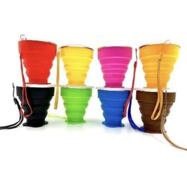 Imagem de Copo De Silicone 200ml Reutilizável Dobrável Com Alça - oem, Preta