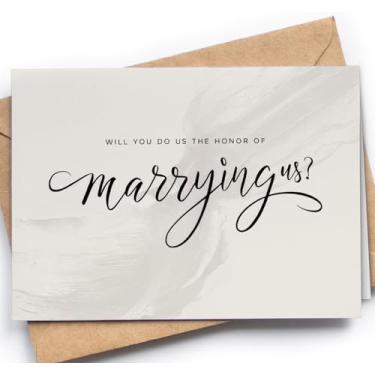 Imagem de Will You Marry Us Officiant Proposal Card - Cartão de oficial de casamento para juiz, ministro, padre ou pastor - Proposta de oficial masculino ou feminino de casal - Will You Do Us the Honor of