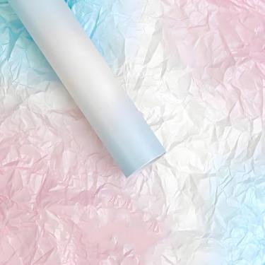 Imagem de Amonk 20 folhas de papel de seda gradiente rosa a azul - papel de embrulho de presente de pérola pesada de 38 g/m², folhas de embrulho peroladas a granel para artesanato DIY, embalagens, aniversário